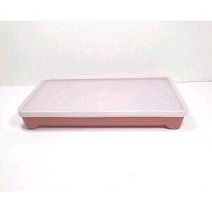 Vintage Tupperware #1292 Bacon Hot Dog Cold Cut Keeper Paprika With Lid